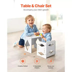 Ensemble table et chaise de sevrage Montessori pour tout-petits de 1 à 5 ans, rond, naturel