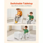 Ensemble table et chaise de sevrage Montessori pour tout-petits de 1 à 5 ans, rond, naturel
