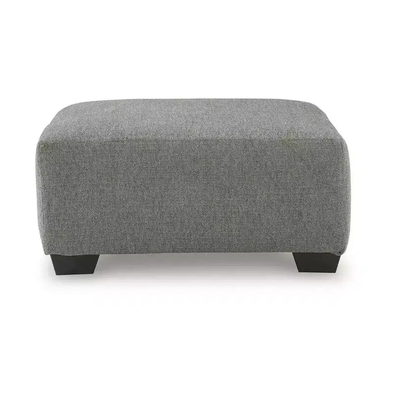 Signature Design by Ashley Revenna, grand pouf d'appoint, revêtement en polyester texturé, gris pierre