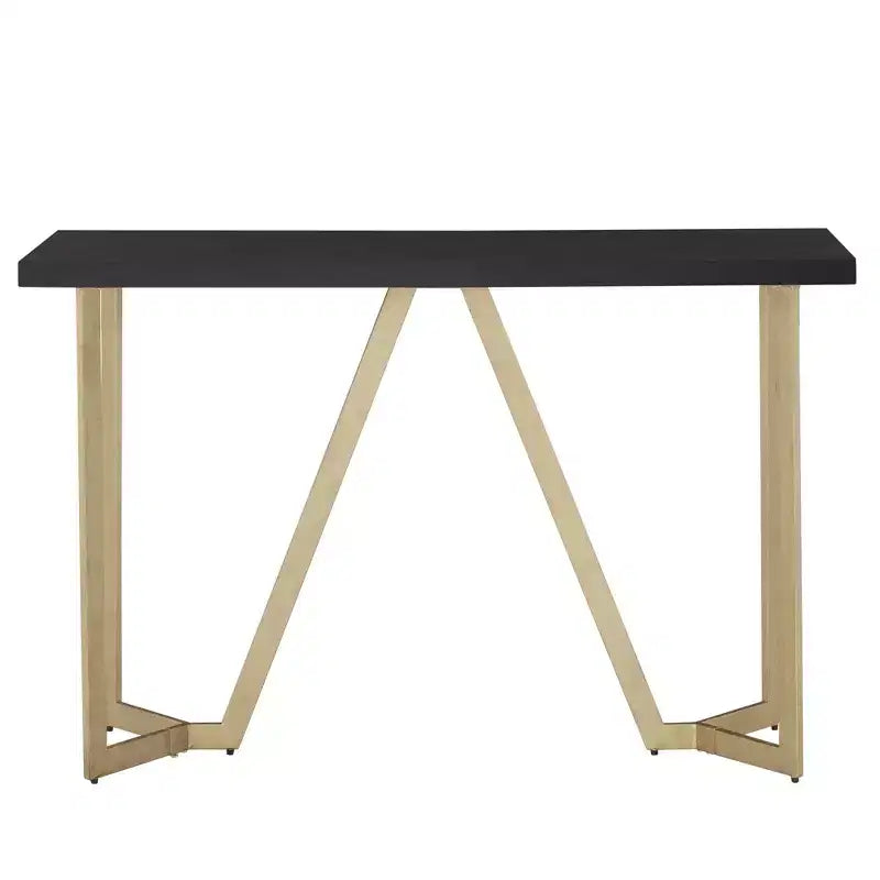 Natalia Black and Gold Metal Base Console Table - Black/Gold - iNSPIRE Q