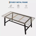 Table à manger industrielle rustique pour 4-6 personnes. Plateau rectangulaire de 160 cm avec pieds en métal robustes. Durable et facile à assembler. Cuisine.