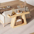 Console étroite de 55 pouces - Table de canapé d'entrée à 2 niveaux pour couloir, salon, foyer, bureau - Table d'appoint mince derrière le canapé