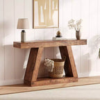 Console étroite de 55 pouces - Table de canapé d'entrée à 2 niveaux pour couloir, salon, foyer, bureau - Table d'appoint mince derrière le canapé