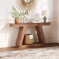 55 Inch Narrow Console Table - 2-Tier Entryway Sofa Table for Hallway, Living Room, Foyer, Office - Slim Behind Couch Side Table