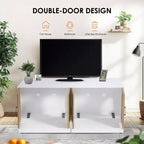 Meuble Cache Litière Double pour Chats 47 - Meuble à Litière Discret pour 2 Chats avec Portes Griffoir en Sisal, Meuble en Bois pour Chats d'Intérieur