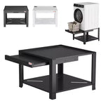 Global Laundry Pedestal Stand for Washer and Dryer - Sturdy Anti-Vibration Metal Base with Pullout Shelf, 800 lbs Capacity, Freestanding Storage Rack