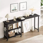 Garvee Table d'appoint rotative à 360° avec station de charge, table d'appoint pivotante avec sac de rangement et 6 roulettes verrouillables, table mobile pour chambre et salon
