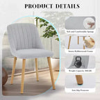 Chaises de salle à manger, chaises de cuisine modernes rembourrées en tissu, chaises de salle à manger à dossier avec pieds en chêne, lot de 4 chaises de salle à manger sans accoudoirs pour salle à manger