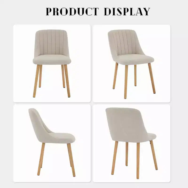 Chaises de salle à manger, chaises de cuisine modernes rembourrées en tissu, chaises de salle à manger à dossier avec pieds en chêne, lot de 4 chaises de salle à manger sans accoudoirs pour salle à manger