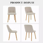 Chaises de salle à manger, chaises de cuisine modernes rembourrées en tissu, chaises de salle à manger à dossier avec pieds en chêne, lot de 4 chaises de salle à manger sans accoudoirs pour salle à manger