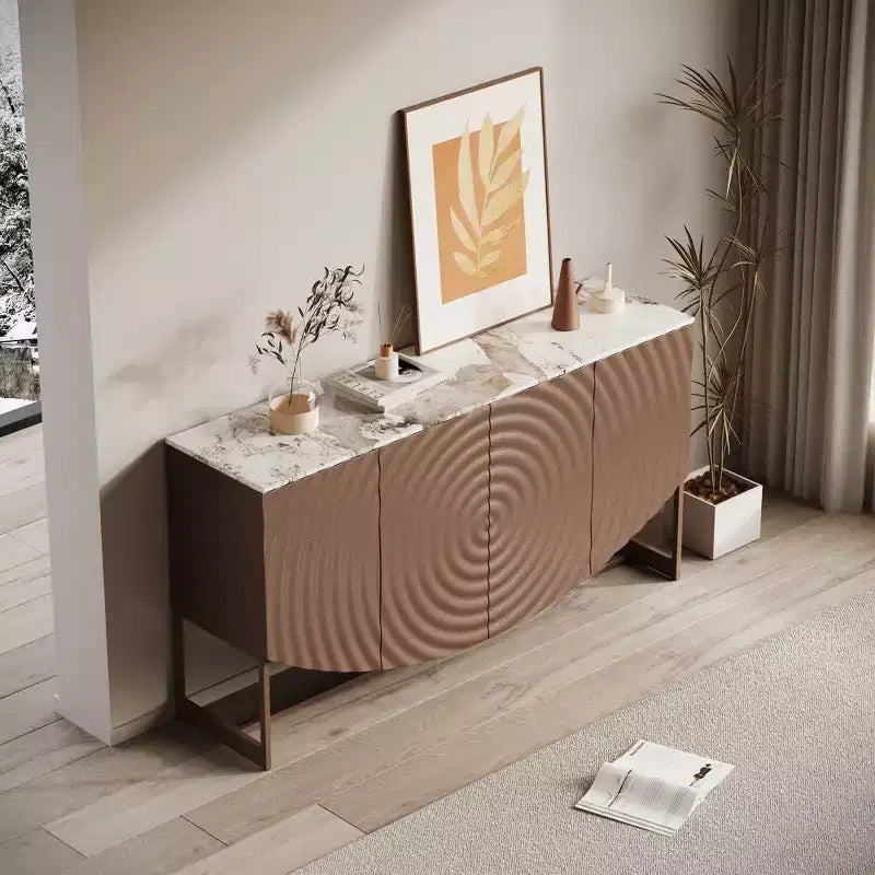 GDFStudio Thekla Bahut de rangement moderne texturé à vagues