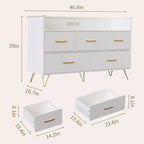 Commode moderne pour chambre à coucher, commode de rangement en bois avec lumières LED et station de charge, commode blanche pour placard, couloir, entrée