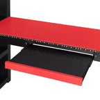 Lit mezzanine complet moderne de jeu Luxystar avec bureau éclairé et tablette coulissante pour clavier, panneau perforé, bibliothèque de rangement