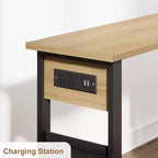 Table d'appoint de canapé rotative à 360°, Table de bout mobile à 2 niveaux, Pochette de rangement supplémentaire, 6 roulettes pivotantes verrouillables, Table de canapé polyvalente