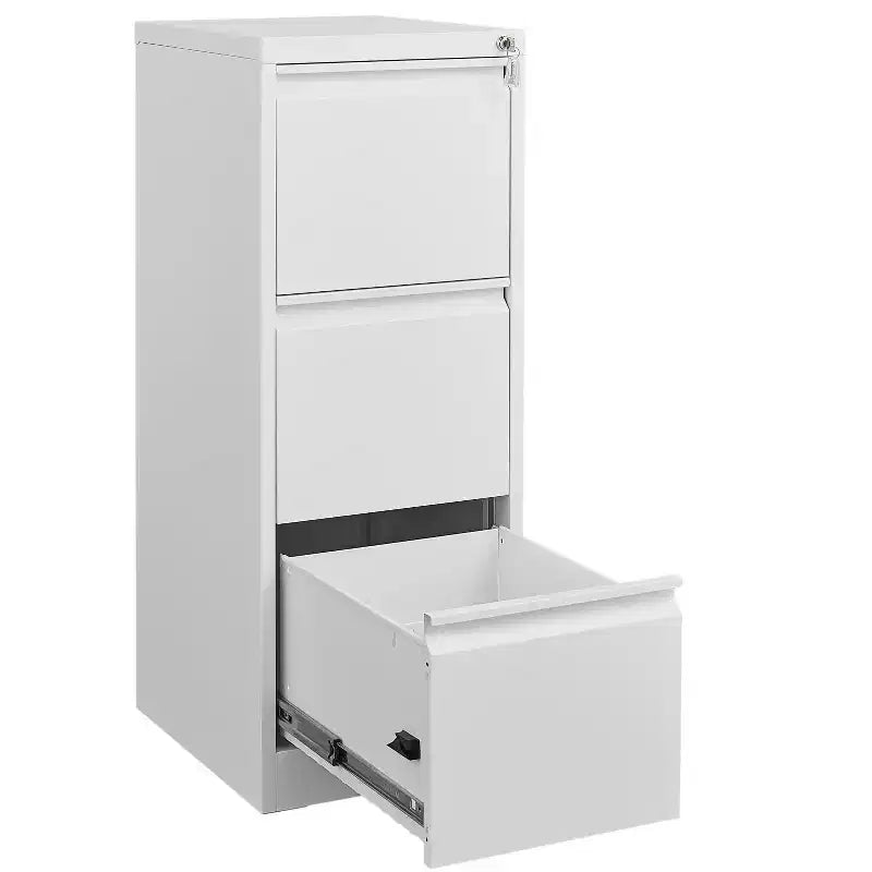 Classeur vertical 3/4 tiroirs avec serrure, pour la maison ou le bureau, en métal, robuste, en acier, avec serrure