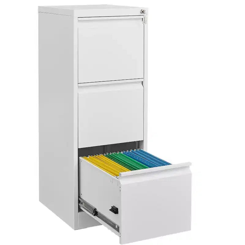 Classeur vertical 3/4 tiroirs avec serrure, pour la maison ou le bureau, en métal, robuste, en acier, avec serrure