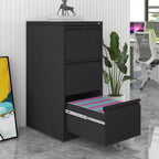 Classeur vertical 3/4 tiroirs avec serrure, pour la maison ou le bureau, en métal, robuste, en acier, avec serrure