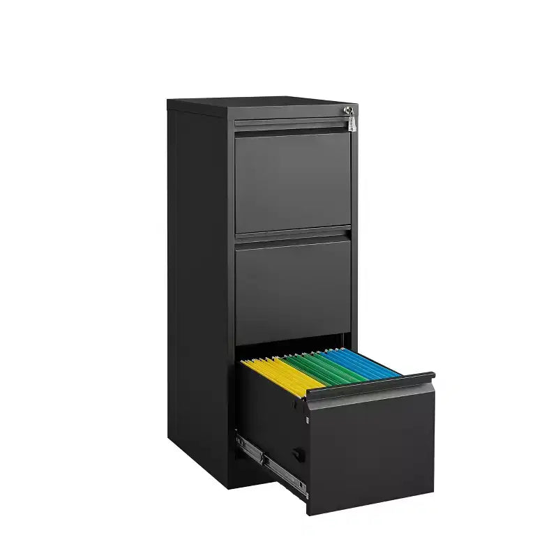 Classeur vertical 3/4 tiroirs avec serrure, pour la maison ou le bureau, en métal, robuste, en acier, avec serrure