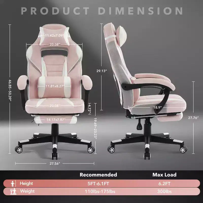 Coolmee Fauteuil de Bureau Grand Format, Chaise de Gaming en Cuir à Dossier Haut avec Repose-Pieds, Chaise d'Ordinateur Ergonomique avec Soutien Lombaire et Appui-Tête