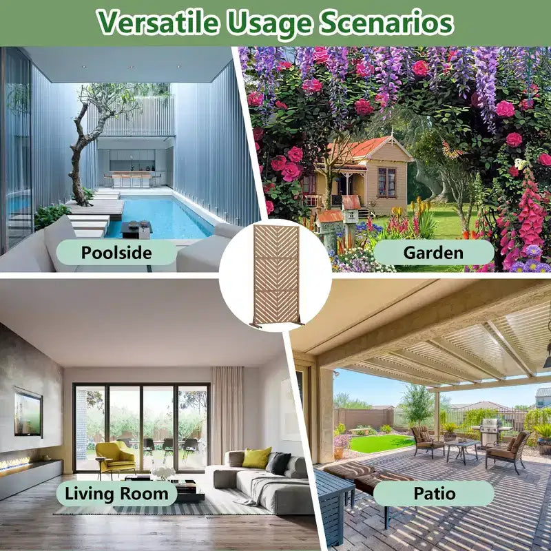 Brise-vue extérieur en métal Dovelina, panneaux autoportants pour jardin, terrasse, cour, 150H x 76L/152L, 183H x 89L/119L/178L/239L