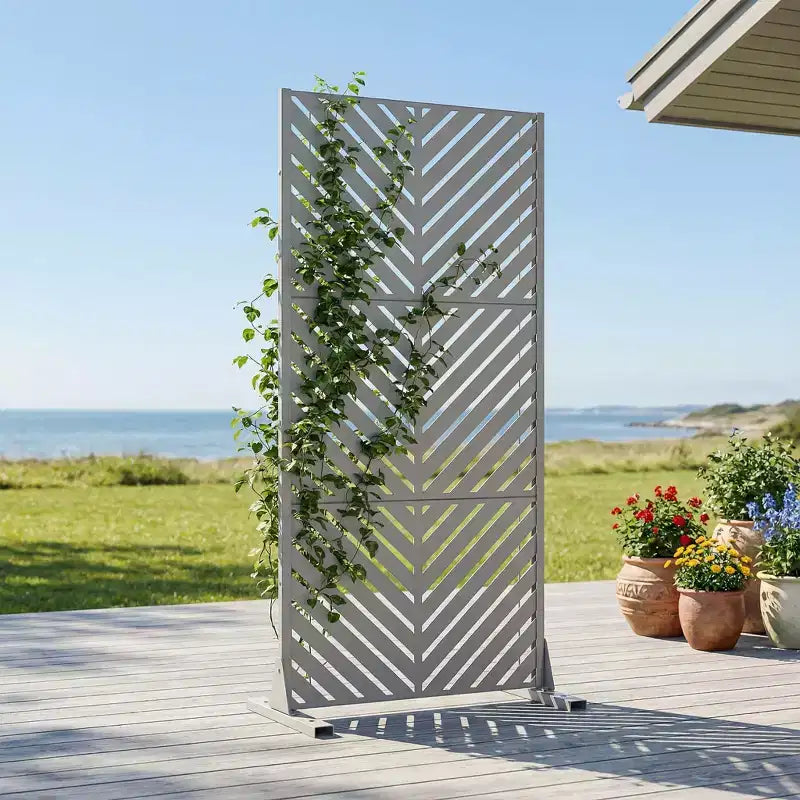 Brise-vue extérieur en métal Dovelina, panneaux autoportants pour jardin, terrasse, cour, 150H x 76L/152L, 183H x 89L/119L/178L/239L