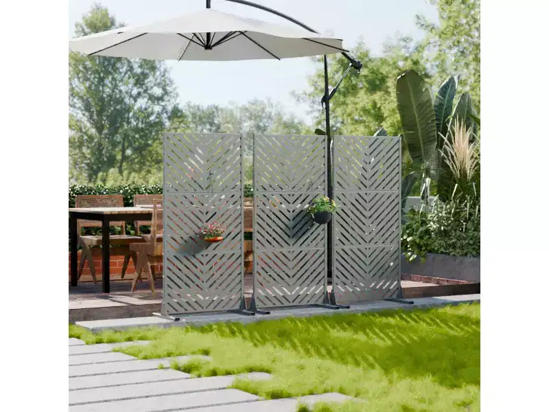 Brise-vue extérieur en métal Dovelina, panneaux autoportants pour jardin, terrasse, cour, 150H x 76L/152L, 183H x 89L/119L/178L/239L