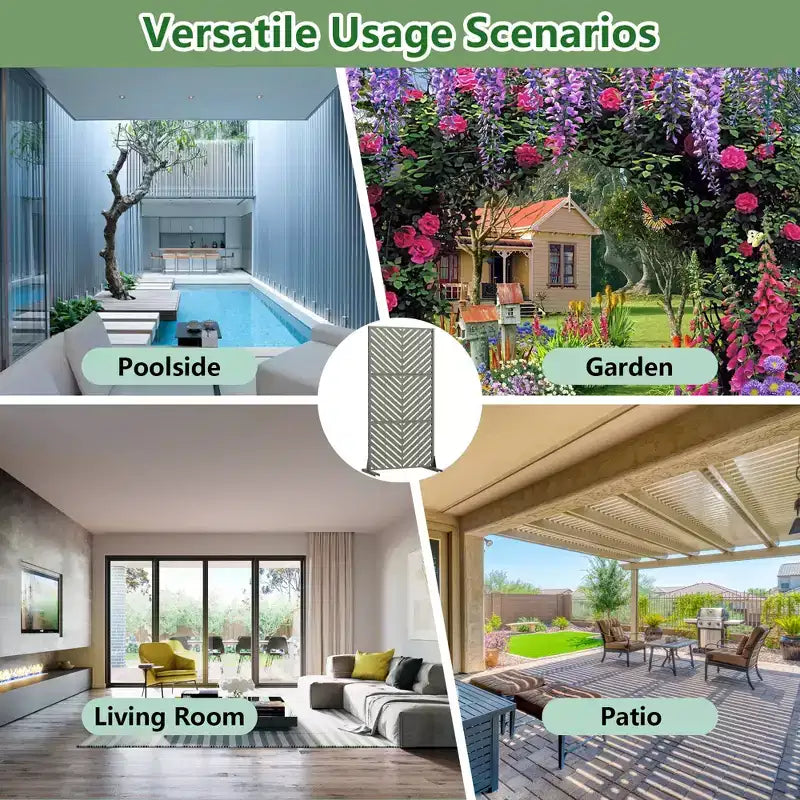 Brise-vue extérieur en métal Dovelina, panneaux autoportants pour jardin, terrasse, cour, 150H x 76L/152L, 183H x 89L/119L/178L/239L