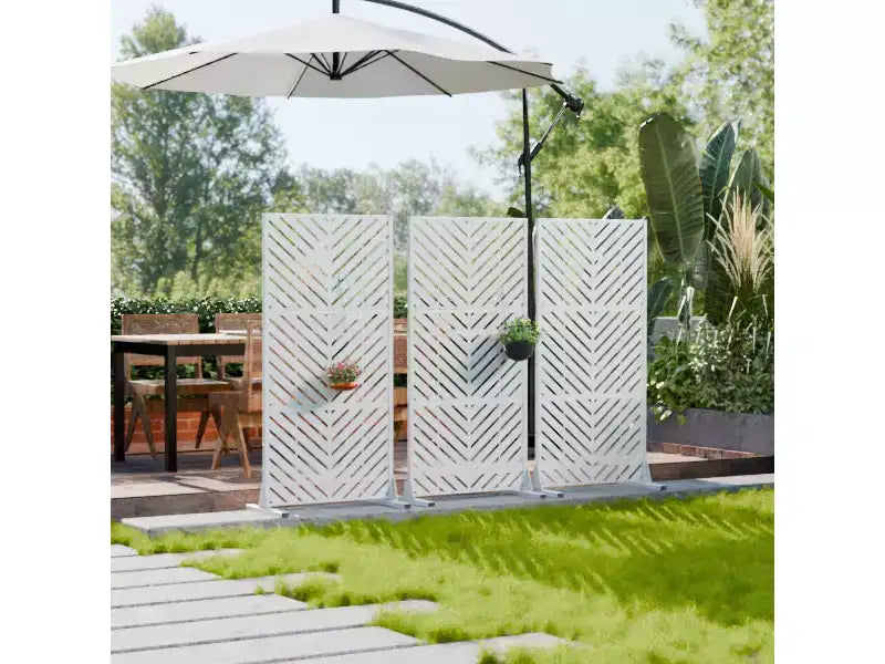 Brise-vue extérieur en métal Dovelina, panneaux autoportants pour jardin, terrasse, cour, 150H x 76L/152L, 183H x 89L/119L/178L/239L