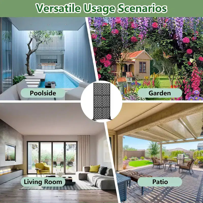Brise-vue extérieur en métal Dovelina, panneaux autoportants pour jardin, terrasse, cour, 150H x 76L/152L, 183H x 89L/119L/178L/239L