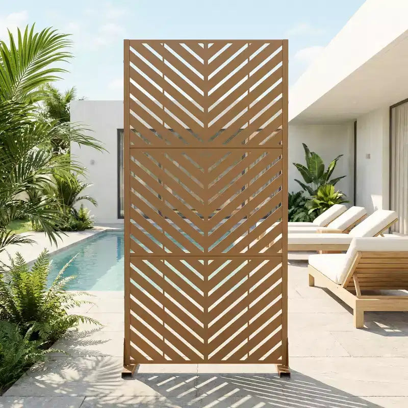 Brise-vue extérieur en métal Dovelina, panneaux autoportants pour jardin, terrasse, cour, 150H x 76L/152L, 183H x 89L/119L/178L/239L