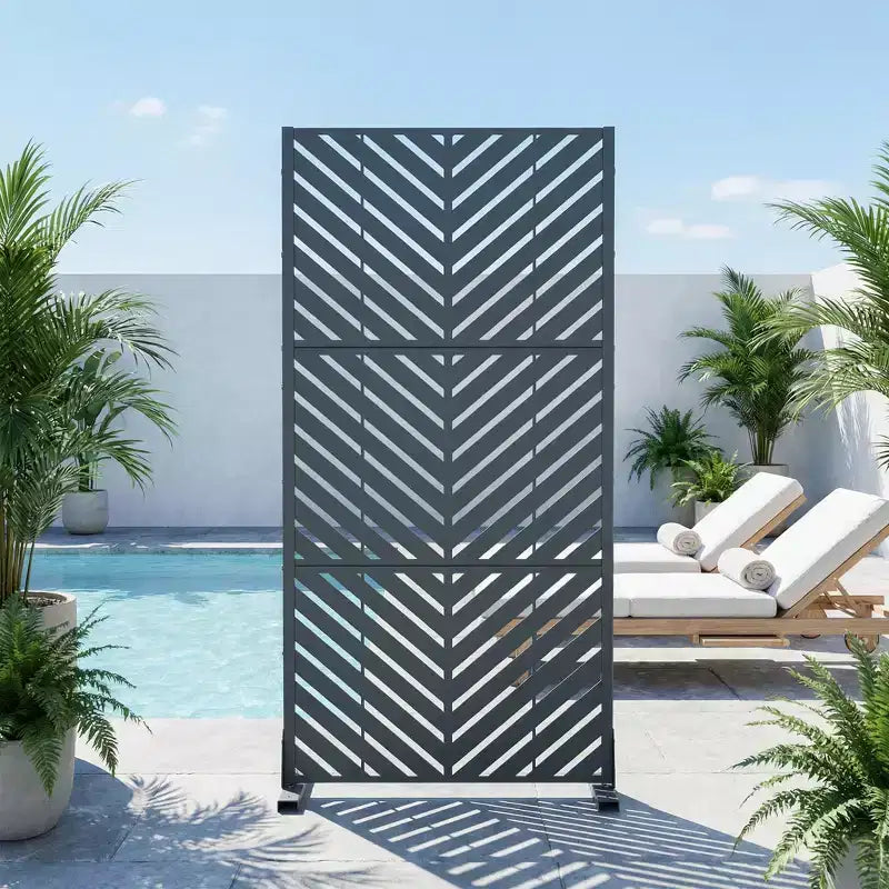 Brise-vue extérieur en métal Dovelina, panneaux autoportants pour jardin, terrasse, cour, 150H x 76L/152L, 183H x 89L/119L/178L/239L