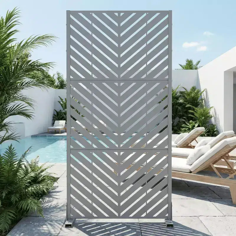 Brise-vue extérieur en métal Dovelina, panneaux autoportants pour jardin, terrasse, cour, 150H x 76L/152L, 183H x 89L/119L/178L/239L