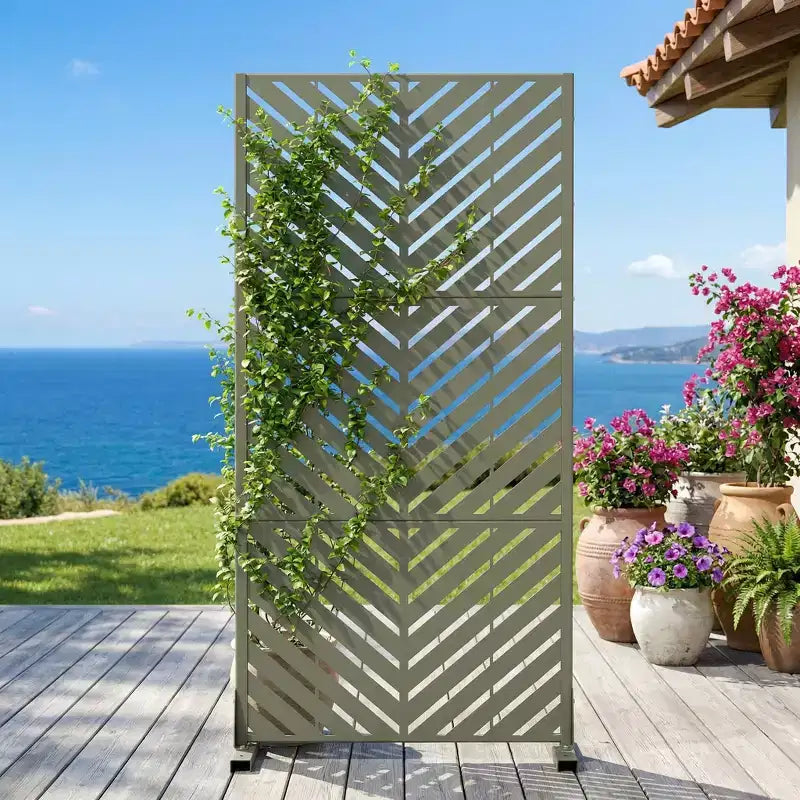 Brise-vue extérieur en métal Dovelina, panneaux autoportants pour jardin, terrasse, cour, 150H x 76L/152L, 183H x 89L/119L/178L/239L