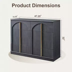 Commode à 8 tiroirs pour chambre à coucher, commode moderne de 120 cm de large avec poignées dorées, commode en bois, meuble TV, organisateur de rangement pour vêtements de placard
