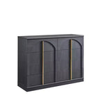 Commode à 8 tiroirs pour chambre à coucher, commode moderne de 120 cm de large avec poignées dorées, commode en bois, meuble TV, organisateur de rangement pour vêtements de placard