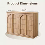 Commode à 8 tiroirs pour chambre à coucher, commode moderne de 120 cm de large avec poignées dorées, commode en bois, meuble TV, organisateur de rangement pour vêtements de placard