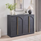 8 Drawer Dresser for Bedroom, 47 Wide Modern Chest of Drawers with Gold Handles, Wooden Dresser TV Stand, Closet Clothes Storage Organizer