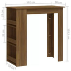Table de bar avec étagère de rangement - Design moderne pour salle à manger et cuisine