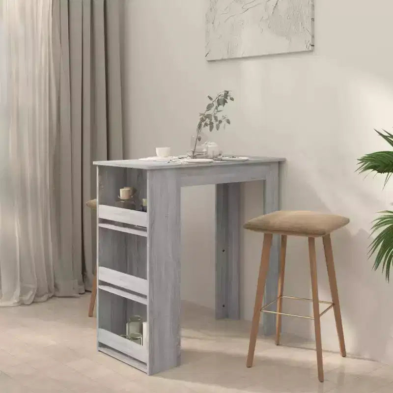 Table de bar avec étagère de rangement - Design moderne pour salle à manger et cuisine