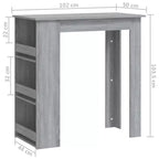 Table de bar avec étagère de rangement - Design moderne pour salle à manger et cuisine