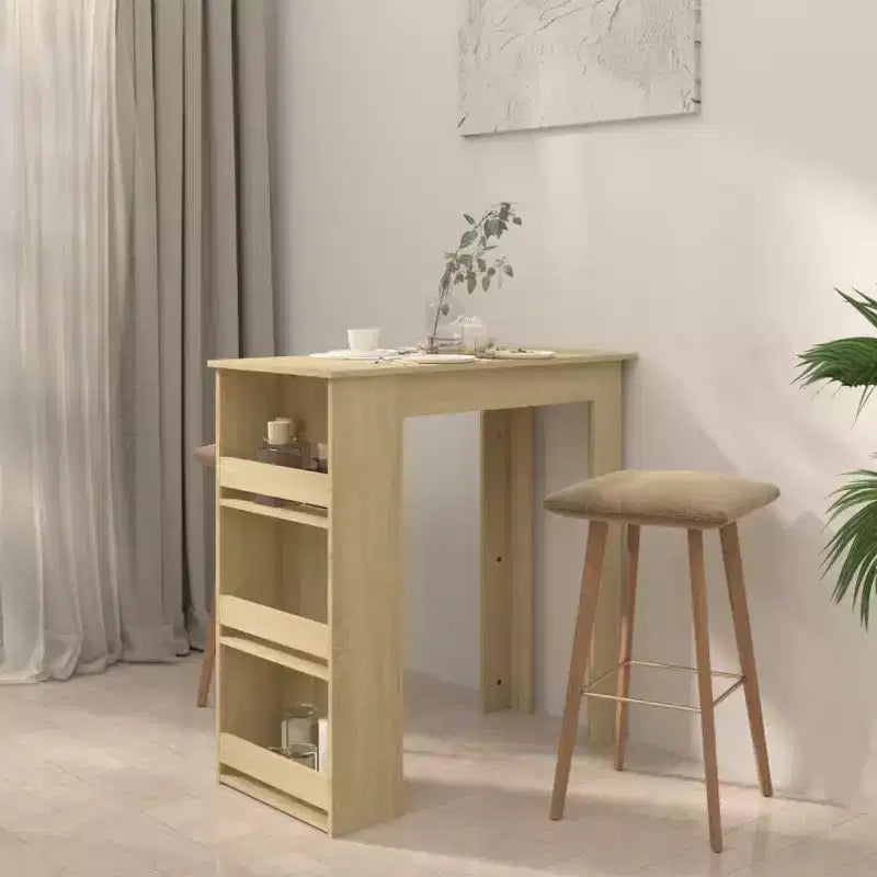 Table de bar avec étagère de rangement - Design moderne pour salle à manger et cuisine