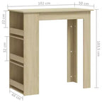 Table de bar avec étagère de rangement - Design moderne pour salle à manger et cuisine
