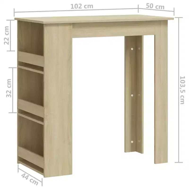 Table de bar avec étagère de rangement - Design moderne pour salle à manger et cuisine