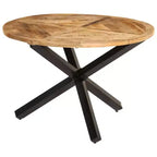 Table de salle à manger ronde et robuste en manguier massif