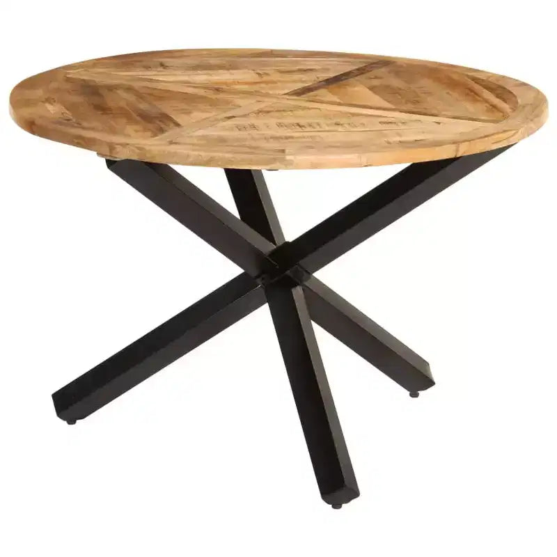 Table de salle à manger ronde et robuste en manguier massif