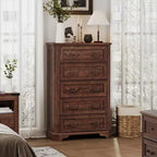 Commode de Ferme à 5 Tiroirs, Grande Commode Vintage de 122 cm