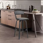GDFStudio Urban Faux Leather Upholstered Swivel Stool