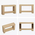 Table console d'entrée de ferme de 120 cm, table de canapé rustique à 2 niveaux avec pieds en métal pour derrière le canapé, le couloir ou le salon