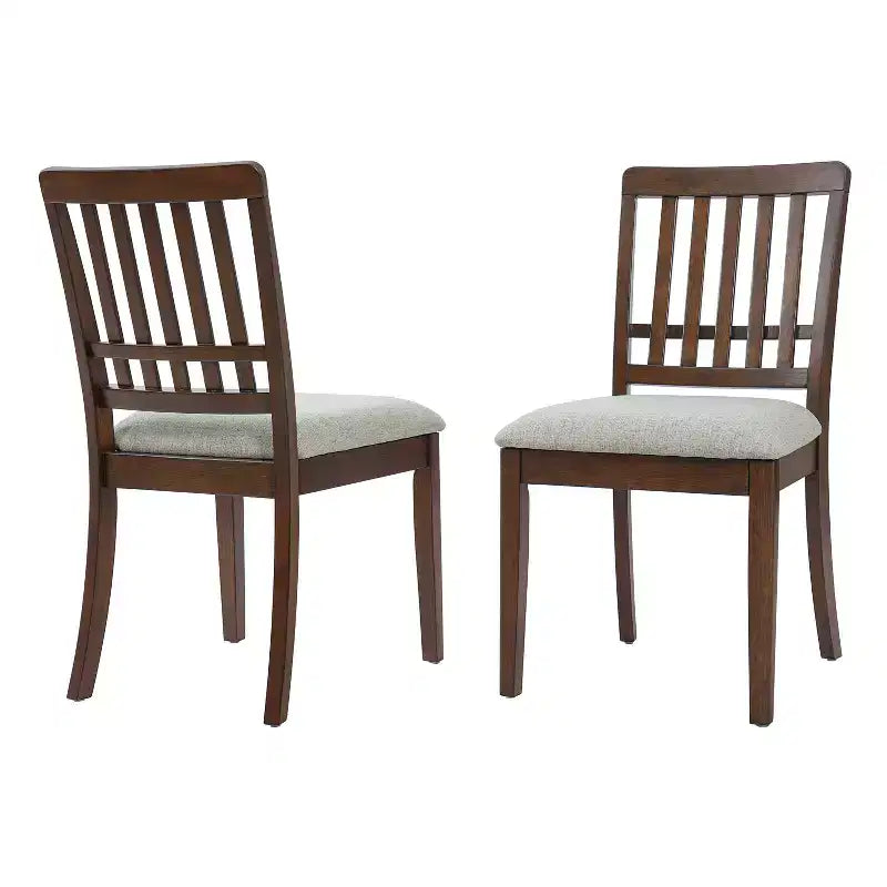 Chaises de salle à manger GDFStudio Yates (lot de 2) avec dossier en bois courbé et assise en tissu gris