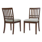 Chaises de salle à manger GDFStudio Yates (lot de 2) avec dossier en bois courbé et assise en tissu gris